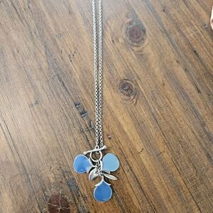 Silver and Blue Pendant Necklace